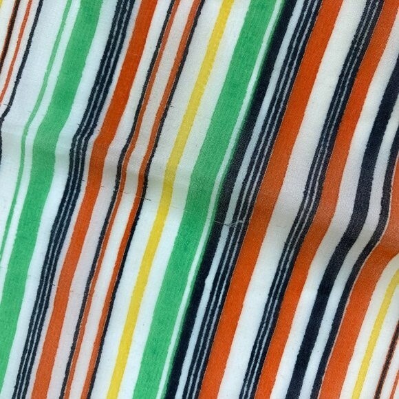 Vintage Striped Square Scarf MCM Mod Retro Polyester Japan - Picture 9 of 14